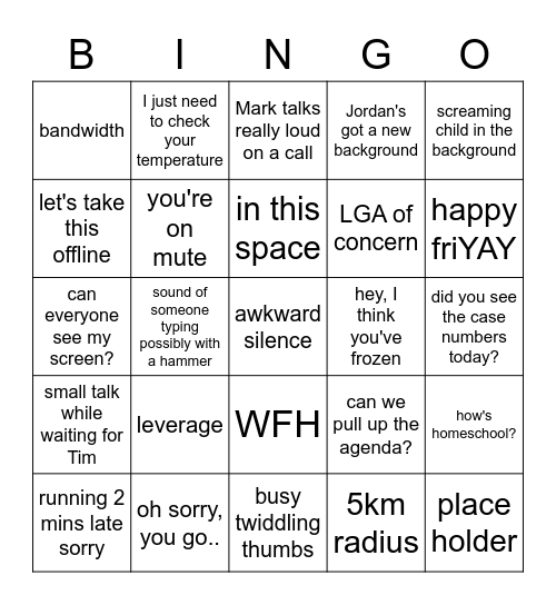 Theme: 2021 Bingo Card