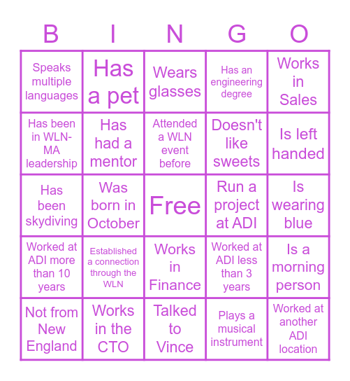 WLN-MA People Bingo! Bingo Card