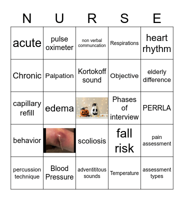Health Assessment Bingo Card
