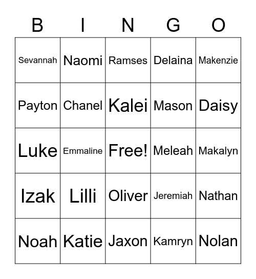 ASP Bingo Card