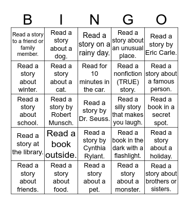 SUMMER READING BINGO Card