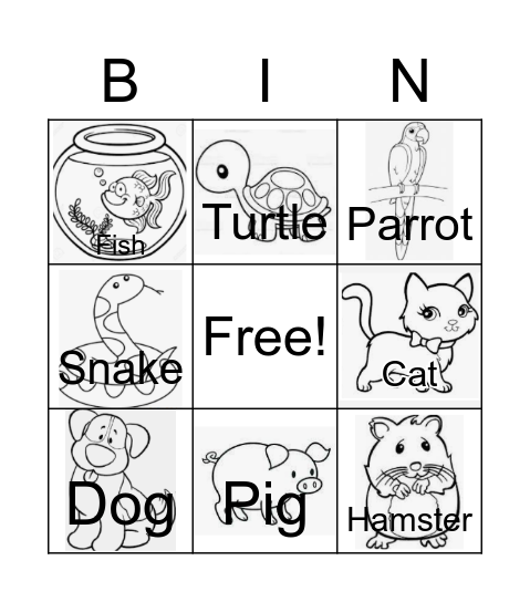 PETS Bingo Card