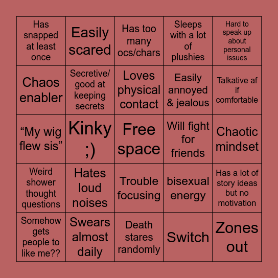 Killer Bingo Card