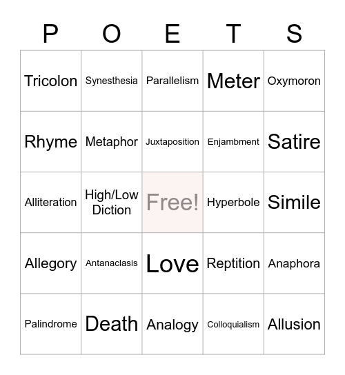 Dorothy Parker Bingo! Bingo Card