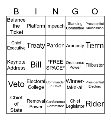 Oh Fab! Vocab! Bingo Card
