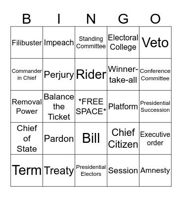 Oh Fab! Vocab! Bingo Card