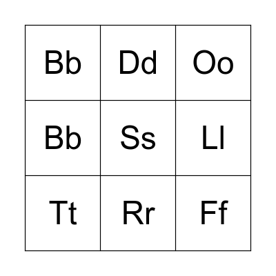 ABC Bingo Card