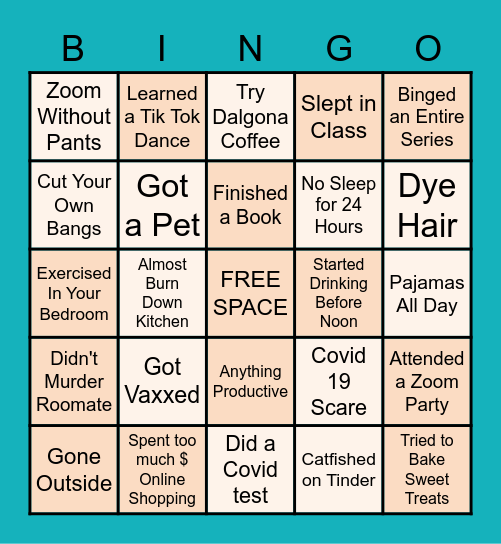 LOCKDOWN Bingo Card