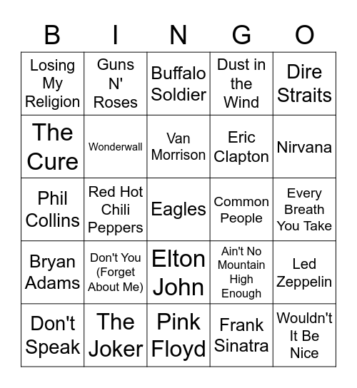 Timeless Treasures Bingo Card