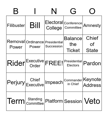 Oh Fab! Vocab! Bingo Card
