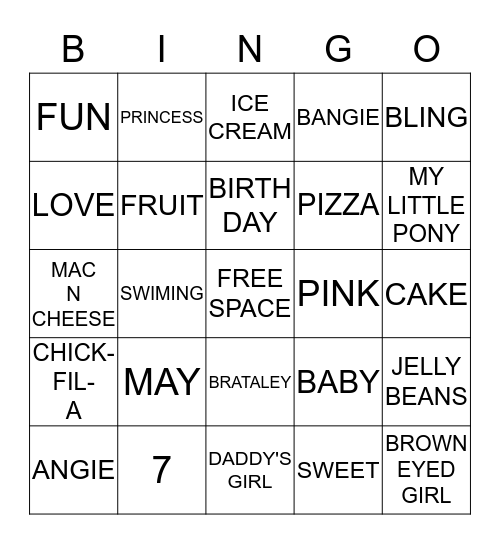 B L I N G Bingo Card