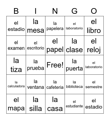Descubre 1 Ch. 2 Week 1-3 Bingo Card