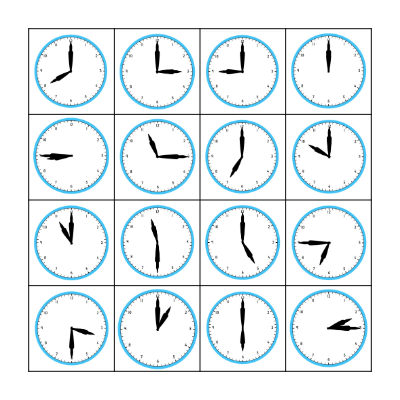 What time is is? Bingo Card