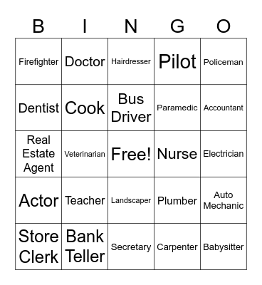 Careers (FHS) Bingo Card