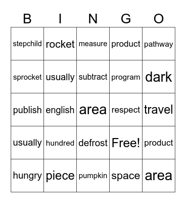CVVVC Bingo Card
