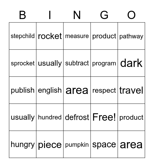CVVVC Bingo Card