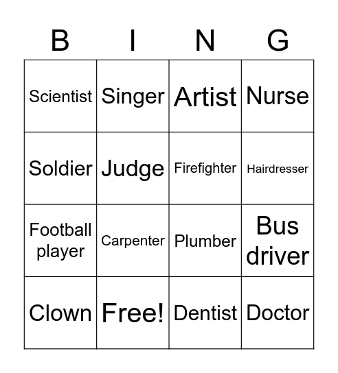 Jobs 😃 Bingo Card