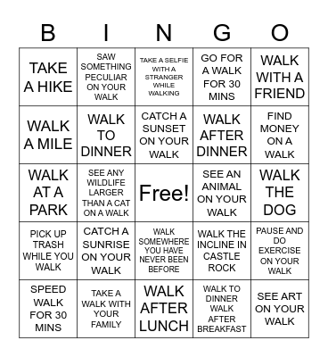 Walktober Bingo Card