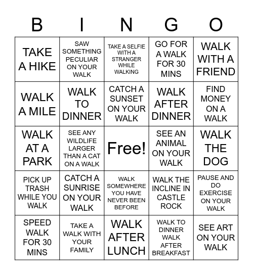 Walktober Bingo Card