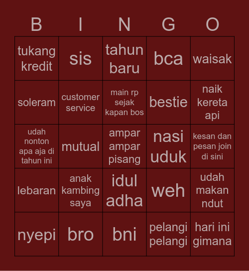 ms Bingo Card