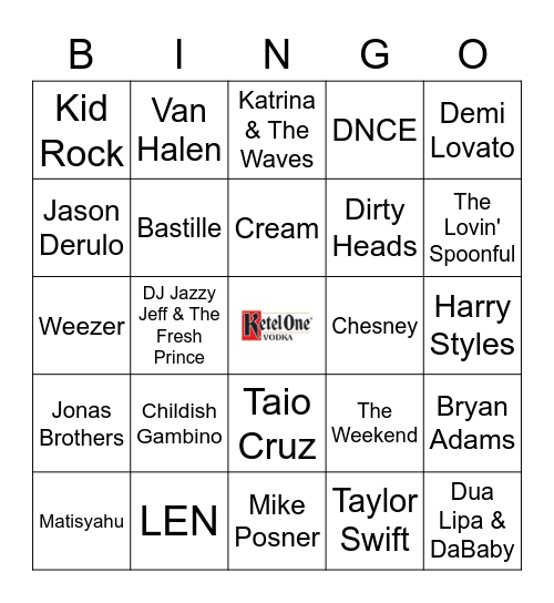 v66 Summer Sounds Bingo Card