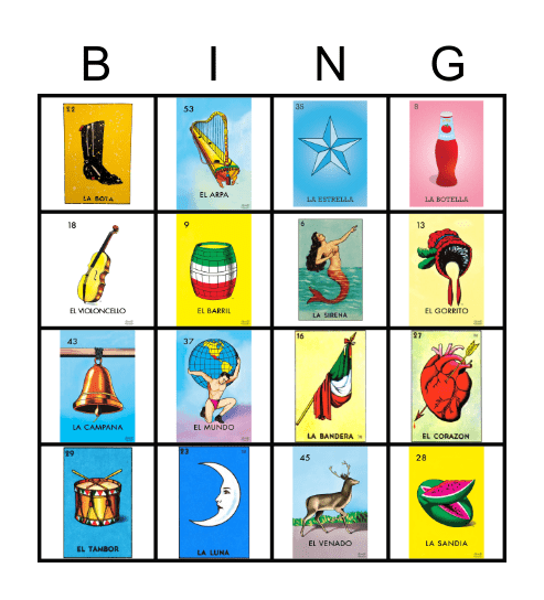 Loteria Bingo Card