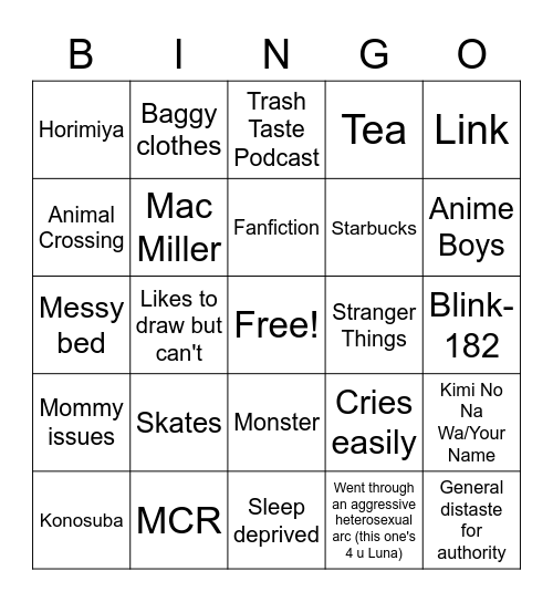 LIVYCORE Bingo Card