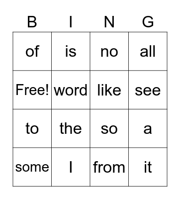 Halloween Bingo Card