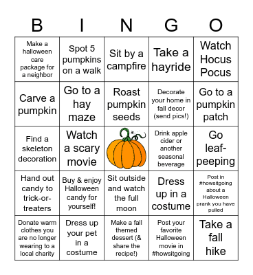 Halloween Bingo Card