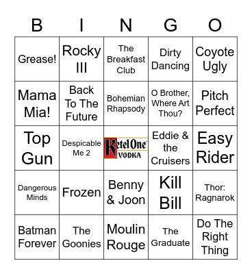 v23 Movie Music Bingo Card