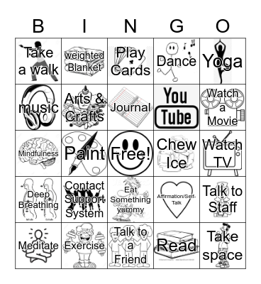 Coping Skills Bingo Card