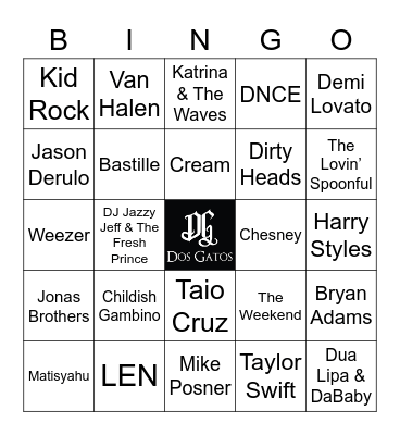 v66 Summer Sounds Bingo Card