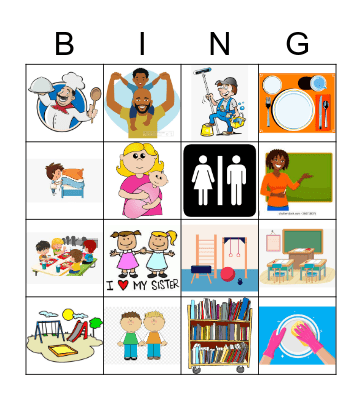 School and Family Bingo Card