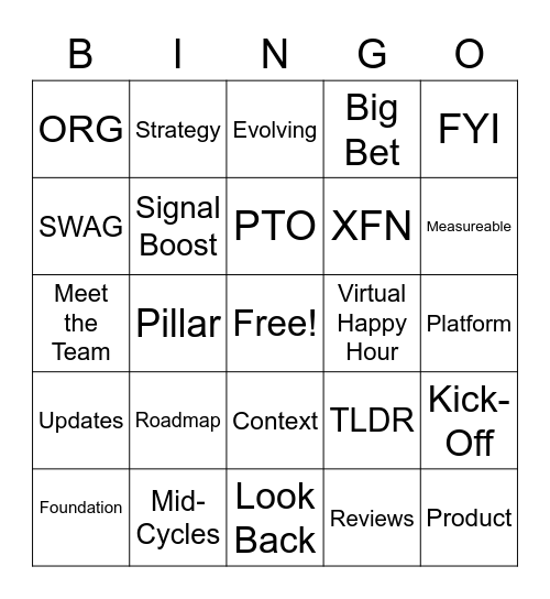Automation All Hands Bingo Card