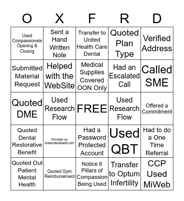 Bingo Card