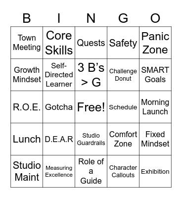 Acton Systems Bingo Card