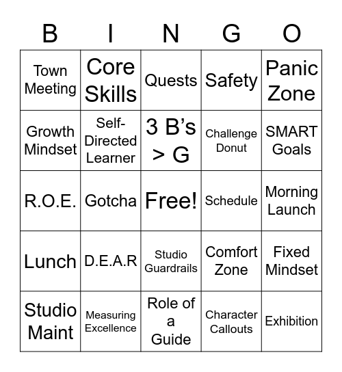 Acton Systems Bingo Card