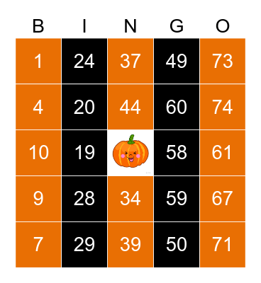 Halloween Bingo Card