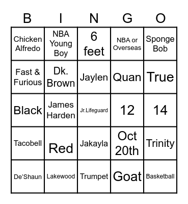 JayBell’s Bingo Card