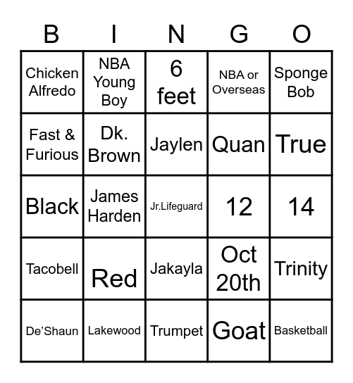 JayBell’s Bingo Card