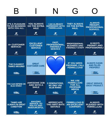 Customer Service Month 2021 Bingo Card