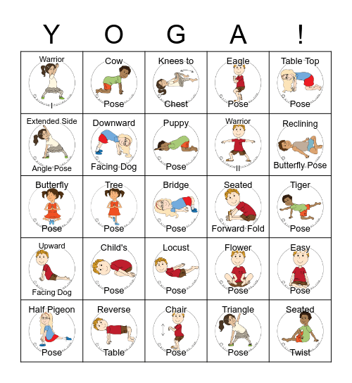 Yoga Bingo Card