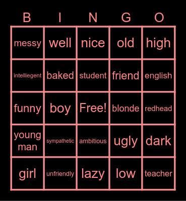 spanish stuffs Bingo Card