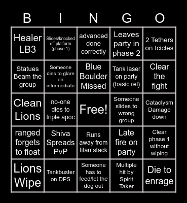 E12 Bingo Card