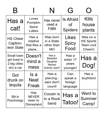 Ice Breaker Bingo Card