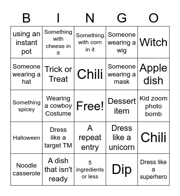 Crocktoberfest Bingo Card