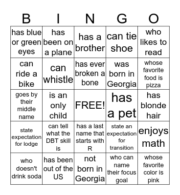 Find someone who... Bingo Card