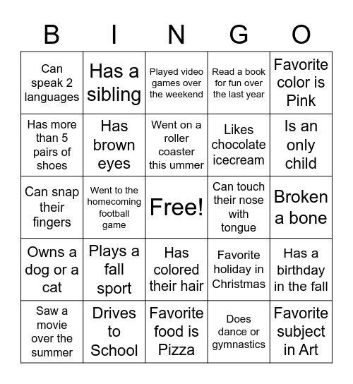 Link Bingo Card