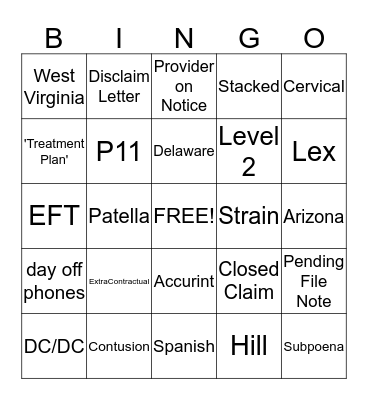 eMed Bingo Card