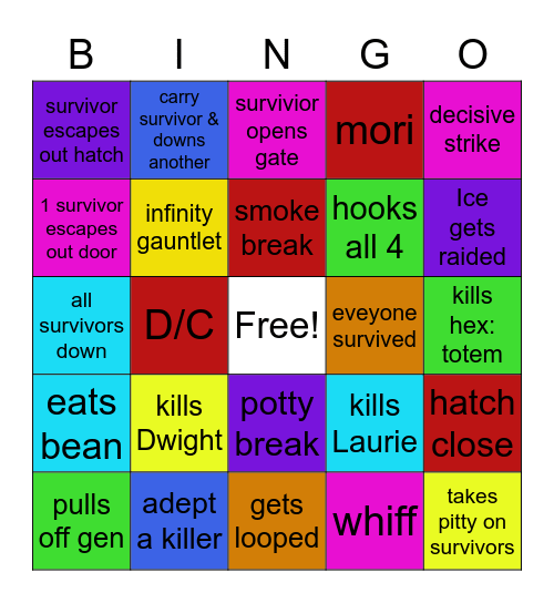 Killer Bingo Card